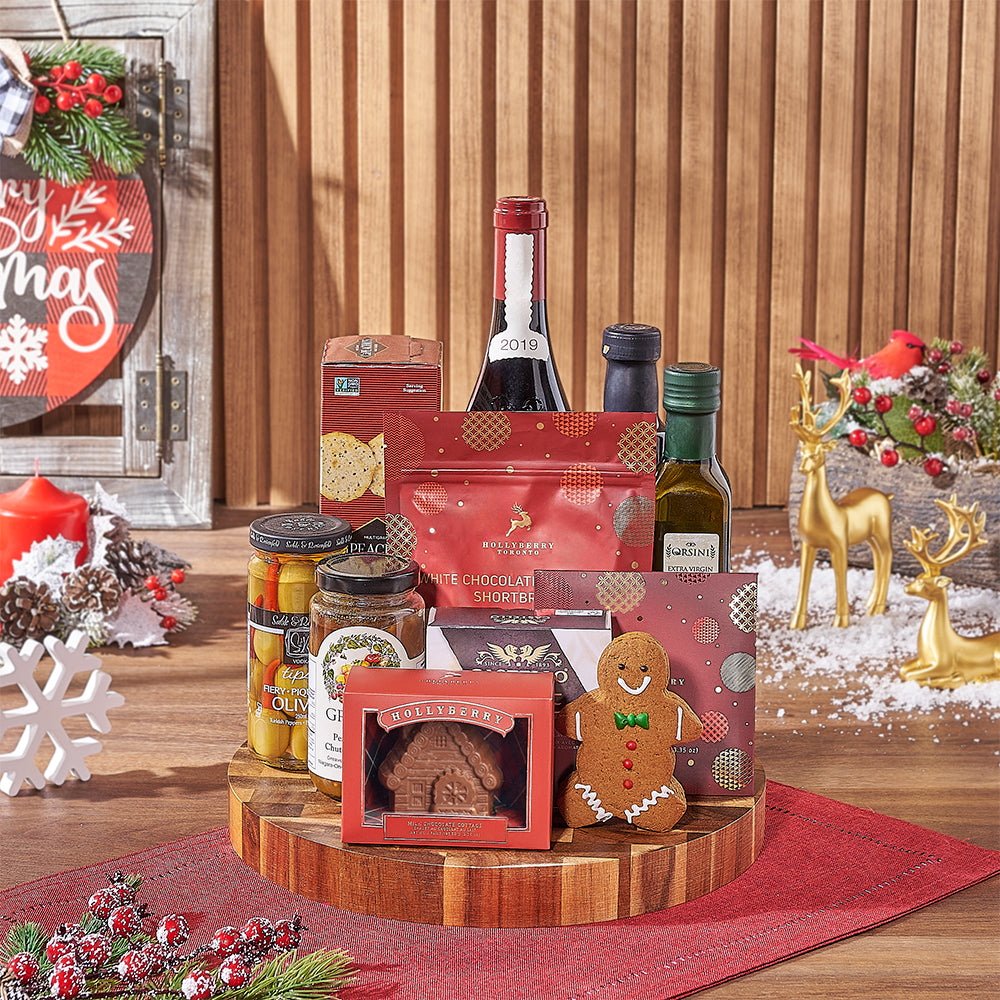 Christmas Chocolate &amp; Wine Gift Board, wine gift, wine, christmas gift, christmas, holiday gift, holiday, Hamilton delivery
