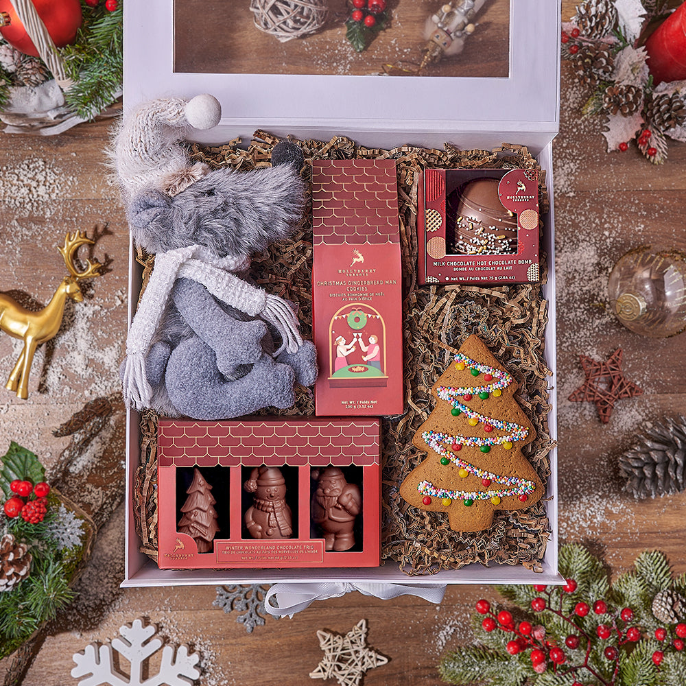 Christmas Hot Cocoa &amp; Treats Basket, christmas gift, christmas, chocolate gift, chocolate, cookie gift, cookie, Hamilton delivery