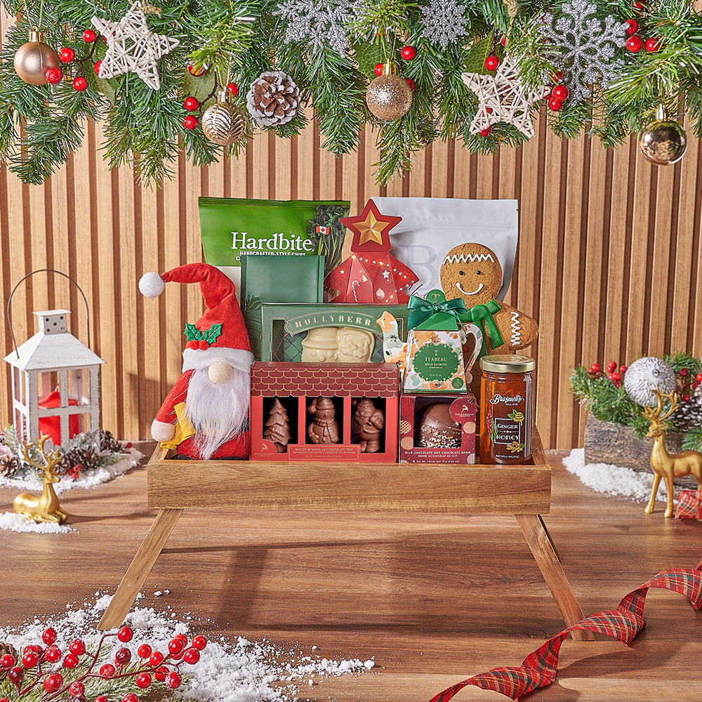 Festive Christmas Chocolates and Tea Basket – how the gift is presented