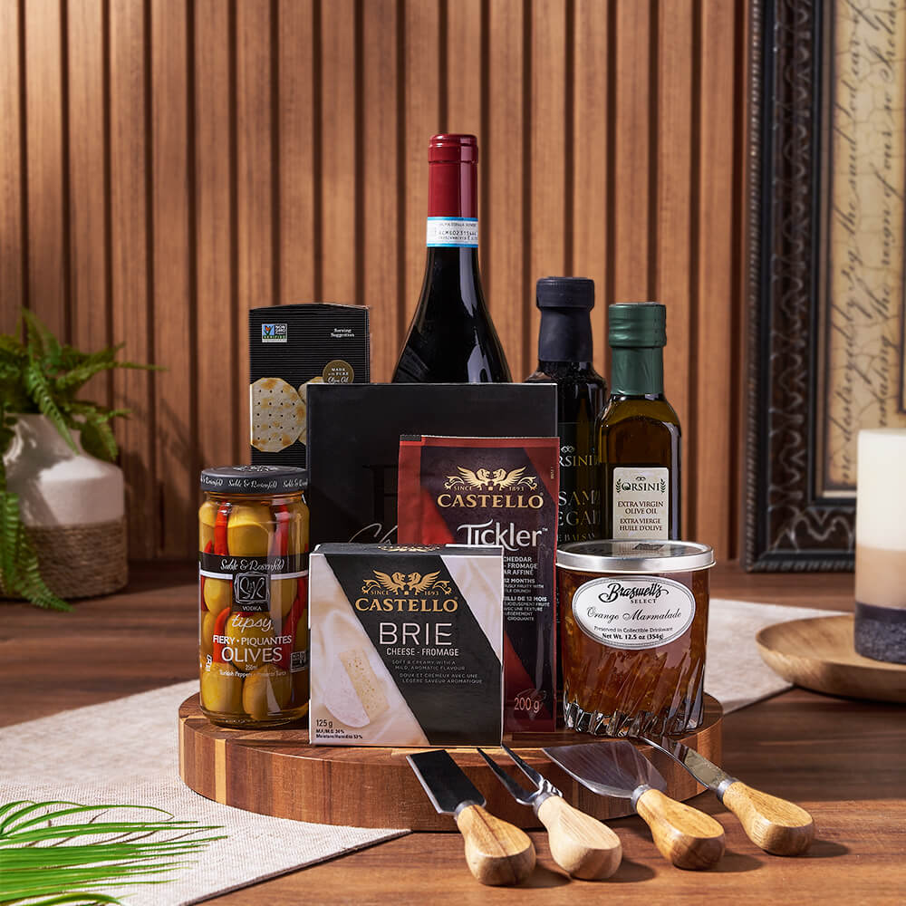 Classic Wine &amp; Dine Gift Basket, wine gift, wine, gourmet gift, gourmet, Hamilton delivery