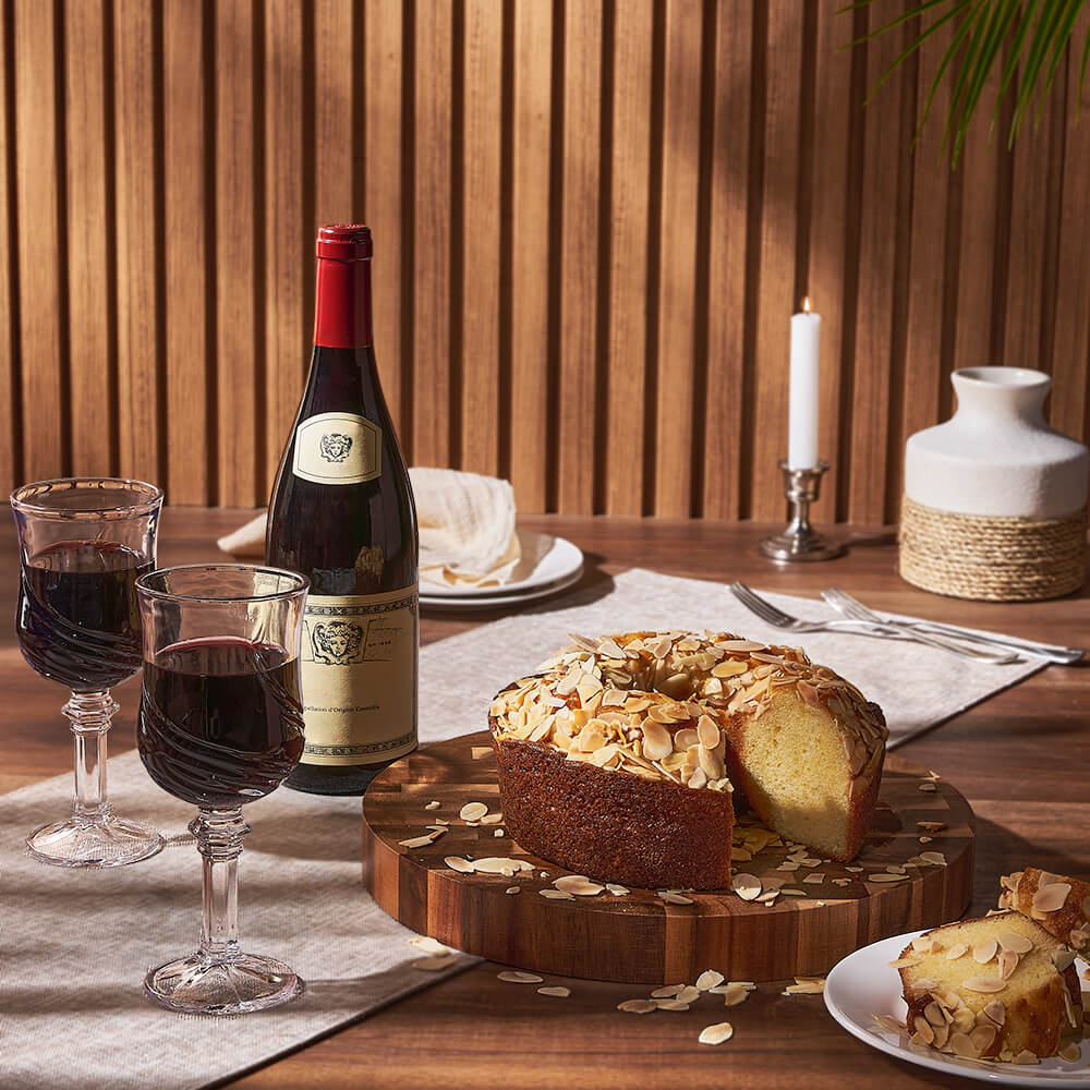 Coffee Cake &amp; Wine Gift Set, wine gift, wine, gourmet gift, gourmet, cake gift, cake, Hamilton delivery