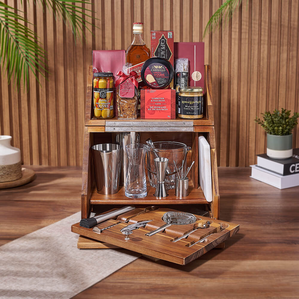 Complete Bar &amp; Snack Set, liquor gift, liquor, bar set gift, bar set, seafood gift, seafood, Hamilton delivery