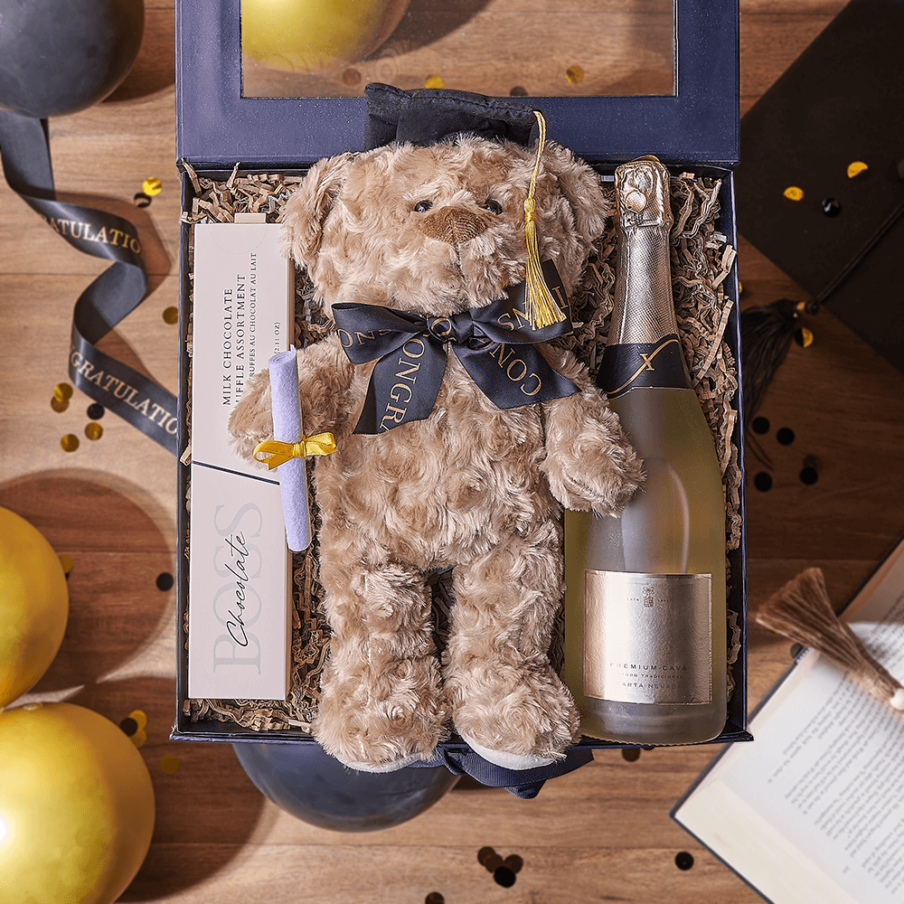 Sparkling Wine and Graduation Gift Box – how the gift is presented