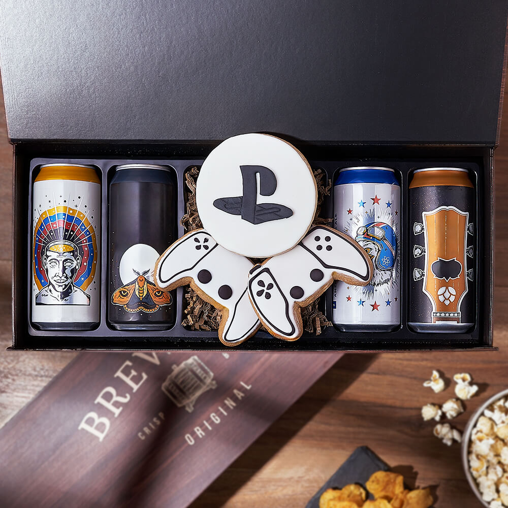 Wooden Craft Beer Box with Cookies – how the gift is presented