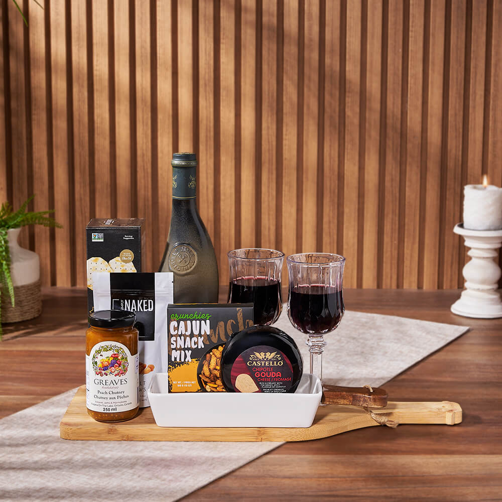 Delightful Wine &amp; Treat Gift Set, wine gift, wine, snack gift, snack, Hamilton delivery