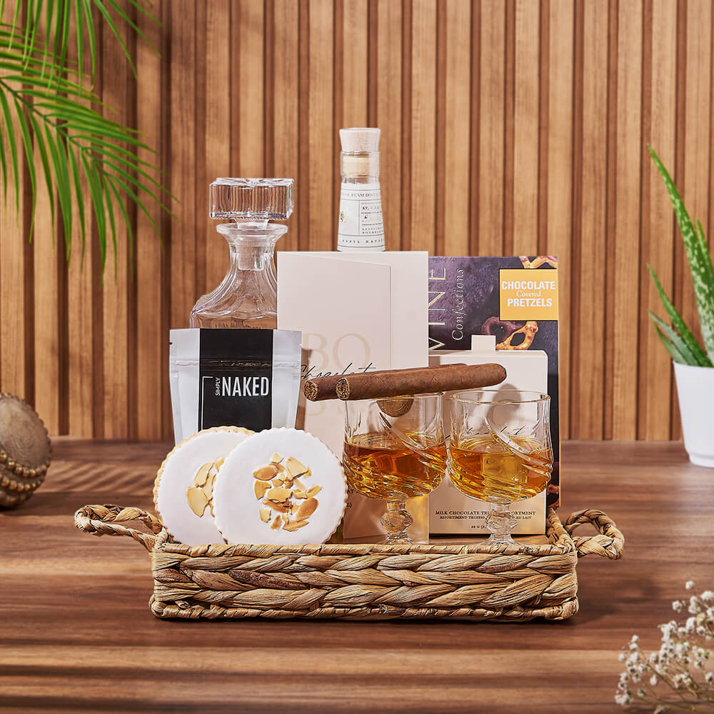 Deluxe Liquor &amp; Decanter Gift Set, liquor gift, liquor, cigar gift, cigar, decanter gift, decanter, Hamilton delivery