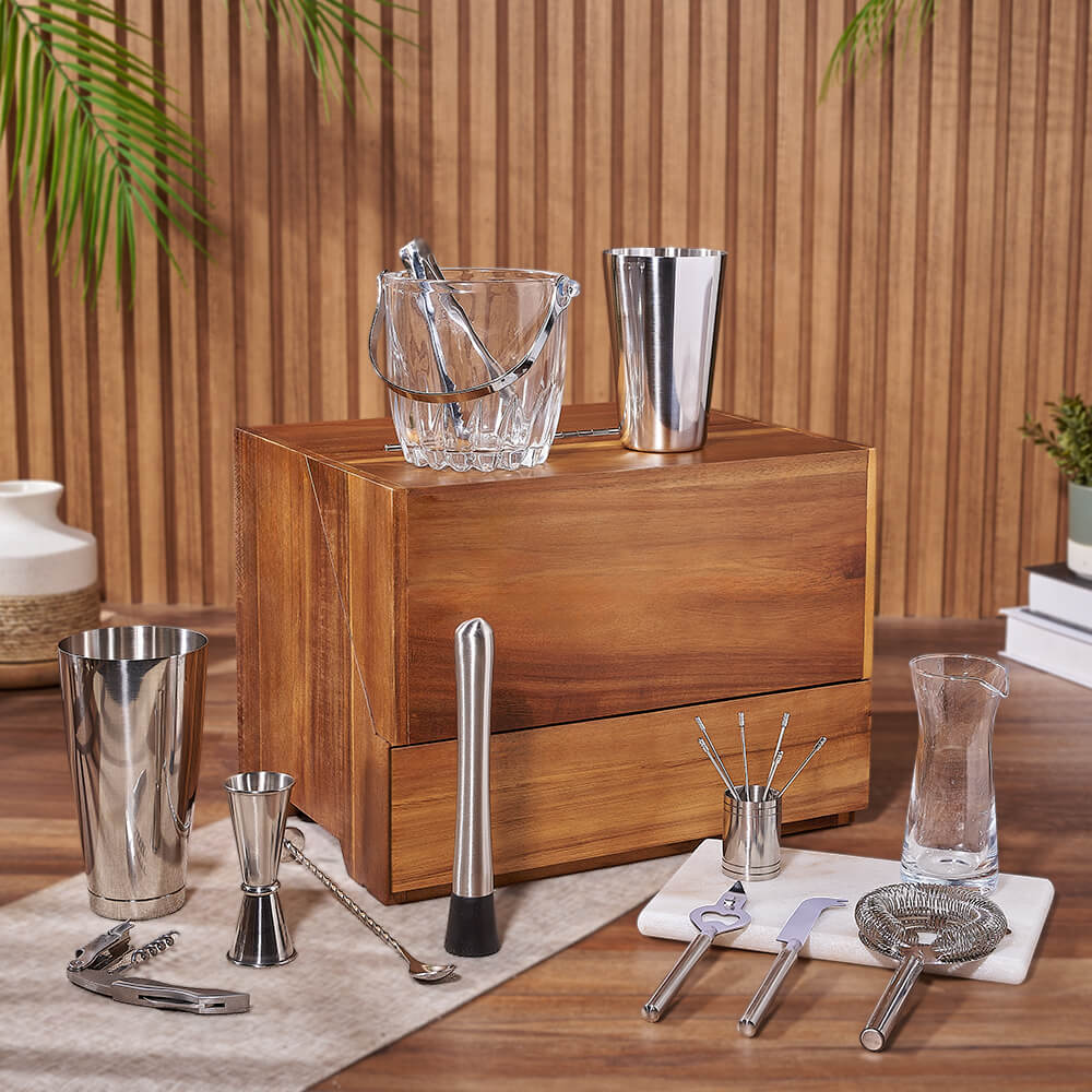 Deluxe Table Top Bar Gift Set, liquor gift, liquor, decanter gift, decanter, bar gift, bar, Hamilton delivery