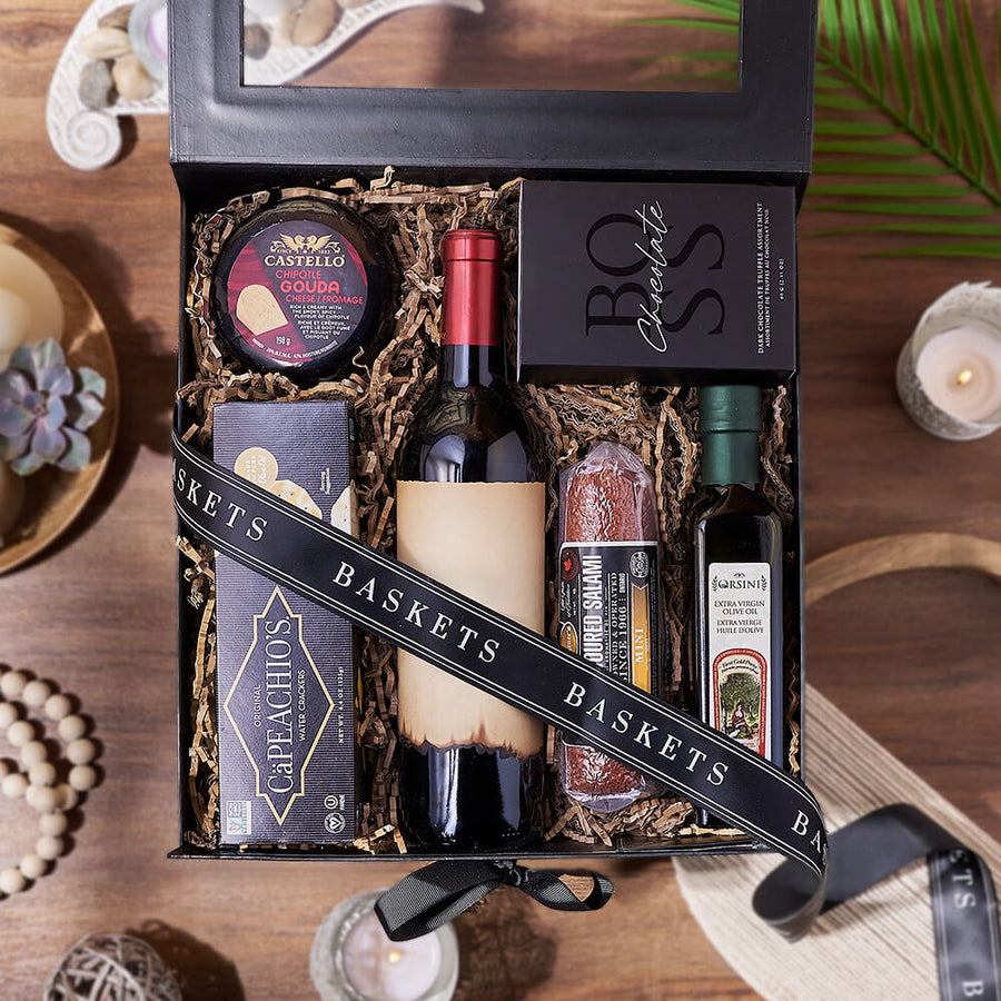 Deluxe Wine & Cheese Crate, wine gift, wine, charcuterie gift, charcuterie, Hamilton delivery