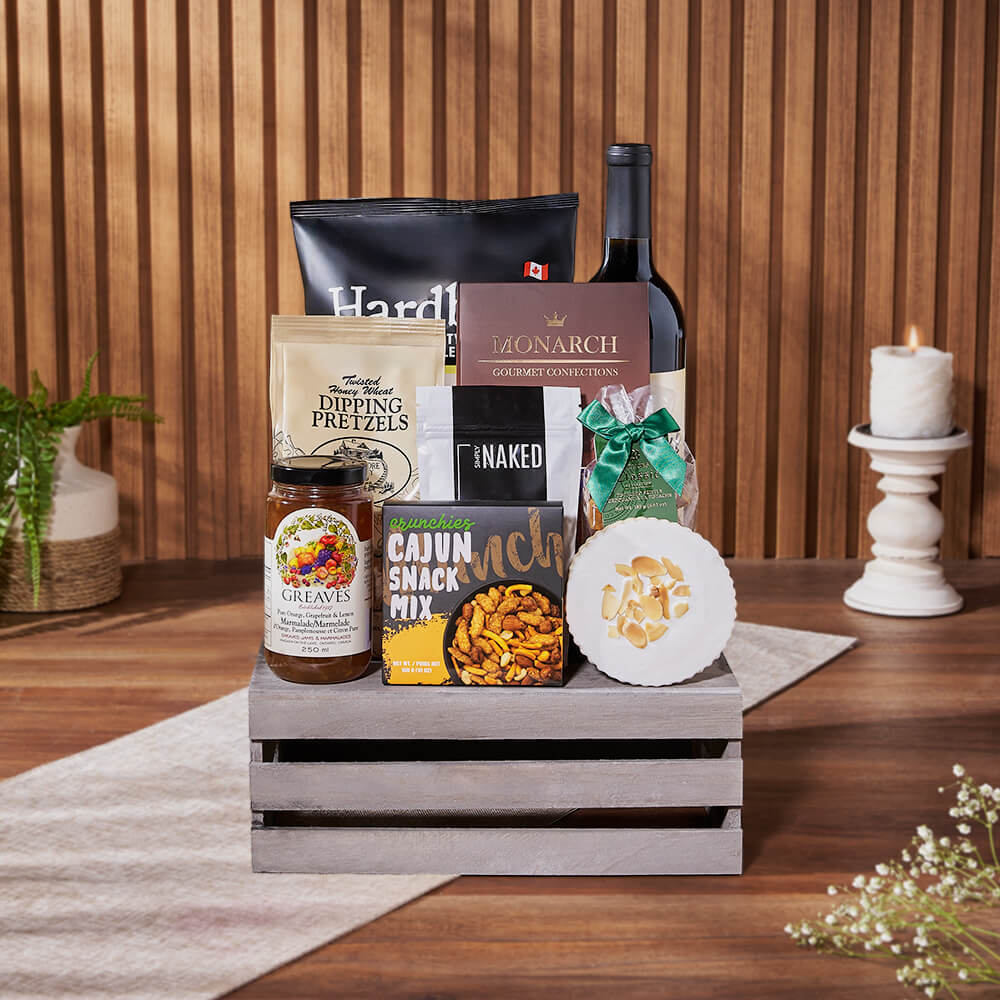 Divine Snack &amp; Wine Gift Set, wine gift, wine, snack gift, snack, Hamilton delivery