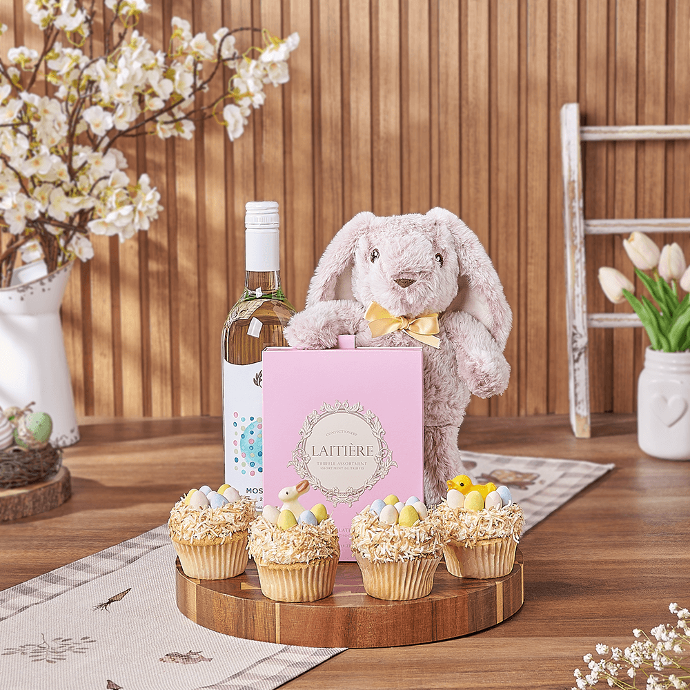 Easter Cupcake &amp; Wine Gift Set, wine gift, wine, cupcake gift, cupcake, easter gift, easter, Hamilton delivery
