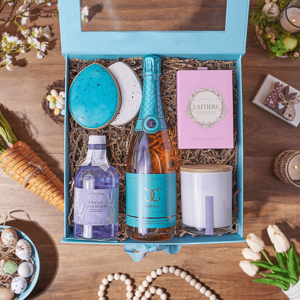 Easter Spa &amp; Champagne Box, spa gift, spa, champagne gift, champagne, sparkling wine gift, sparkling wine, Hamilton delivery