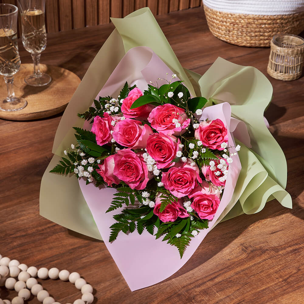 Enduring Pink Rose Gift, flower gift basket, flower, bouquet gift, bouquet, rose gift, rose, Hamilton delivery