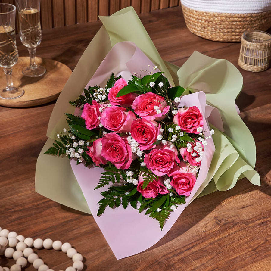 Enduring Pink Rose Gift, flower gift basket, flower, bouquet gift, bouquet, rose gift, rose, Hamilton delivery