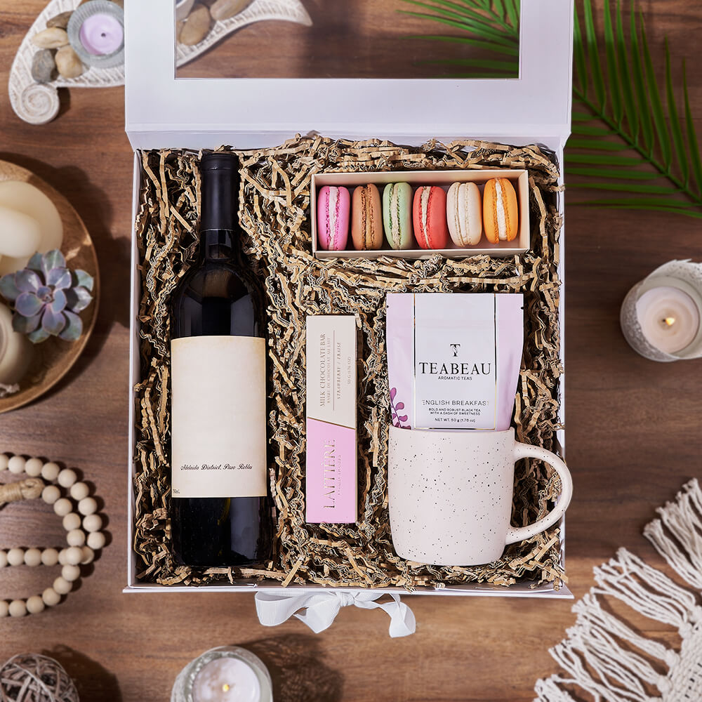 Fantastic Sweets &amp; Beverage Gift Set, wine gift, wine, tea gift, tea, cookie gift, cookie, Hamilton delivery