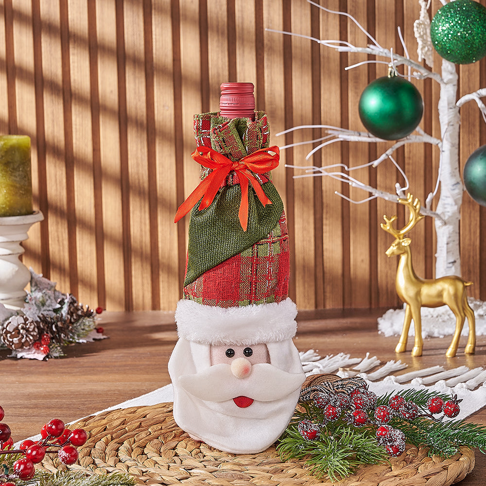 Wine Gift with Santa Hat Bag – how the gift is presented