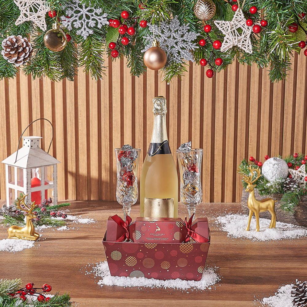 Festive Truffles & Champagne Set, champagne gift, champagne, sparkling wine gift, sparkling wine, chocolate gift, chocolate, Christmas gift, Christmas, Hamilton delivery