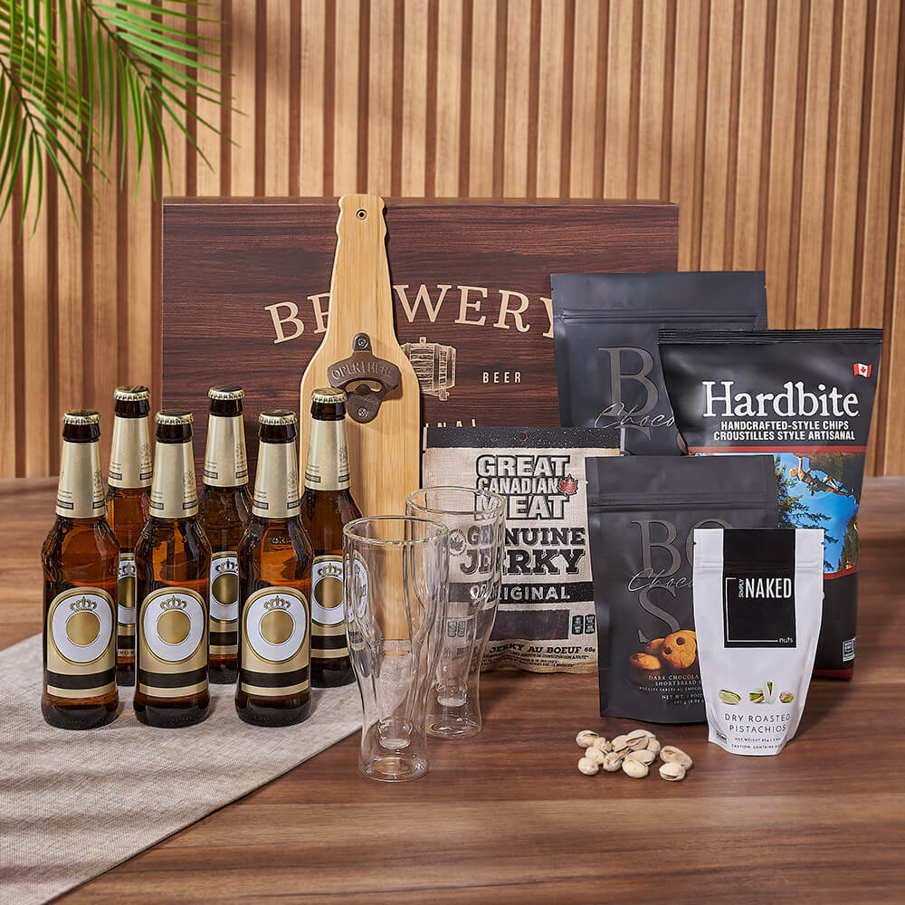 Game Day Beer Basket, beer gift, beer, snack gift, snack,  Hamilton delivery