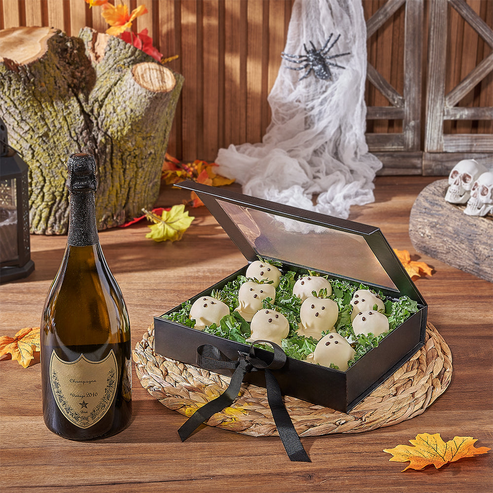 A stunning way to celebrate the spooky occasion, the Ghostly Strawberry &amp;amp; Champagne Gift is a surefire delight, Hamilton delivery 