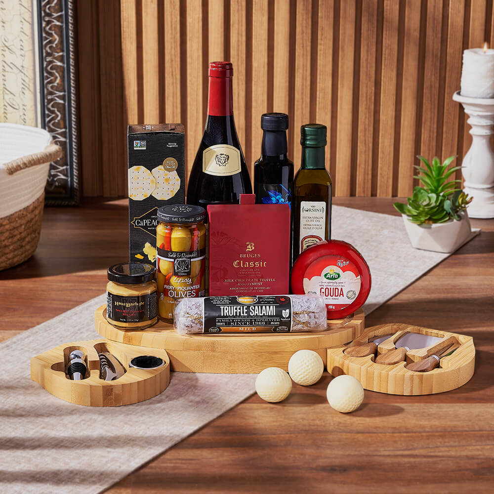 Golf Lover Snack Board, golf gift, golf, wine gift, wine, charcuterie gift, charcuterie, cheese gift, cheese, Hamilton delivery