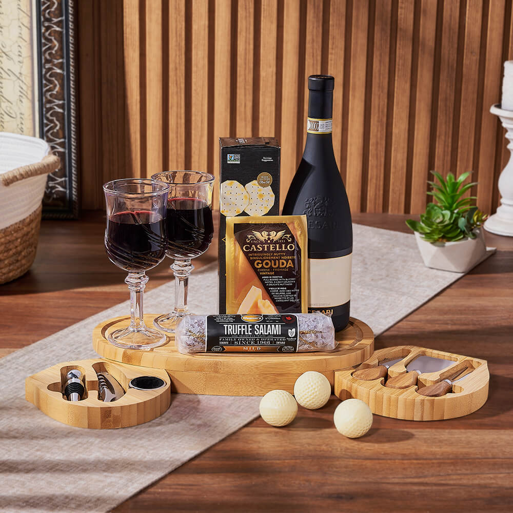 Golf Pro Gourmet Wine Gift Set, golf gift, golf, wine gift, wine, charcuterie gift, charcuterie, Hamilton delivery