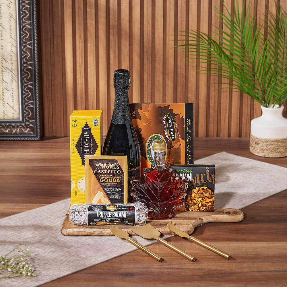 Gourmet Cheese & Champagne Gift Basket, champagne gift, champagne, sparkling wine gift, sparkling wine, seafood gift, seafood, Hamilton delivery