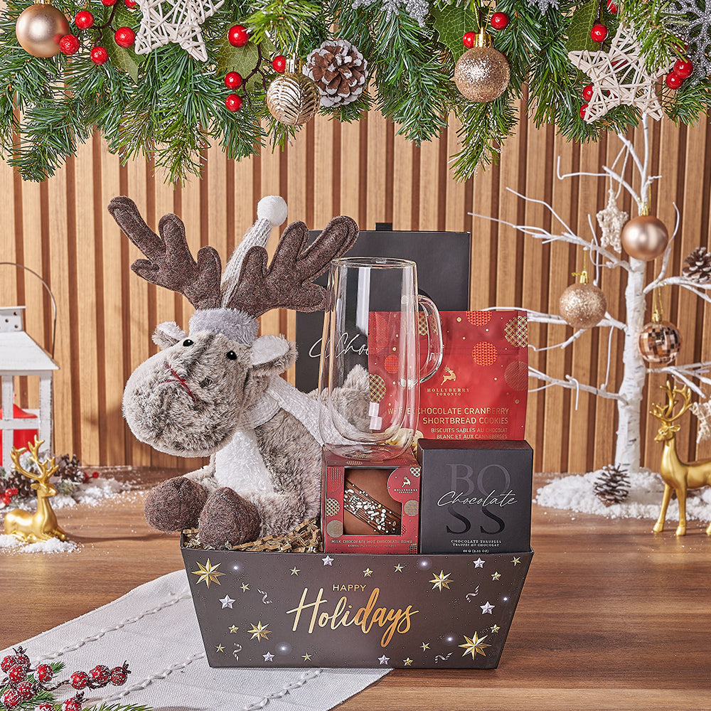 Festive Holiday Chocolate Gift Tray – how the gift is presented