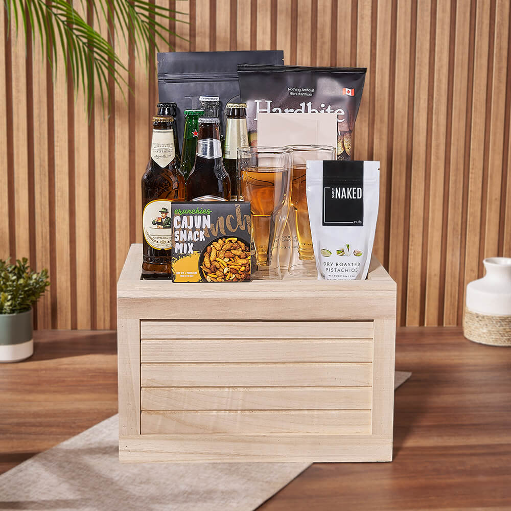 Gourmet Snack &amp; Beer Gift Crate, beer gift, beer, snack gift, snack, Hamilton delivery