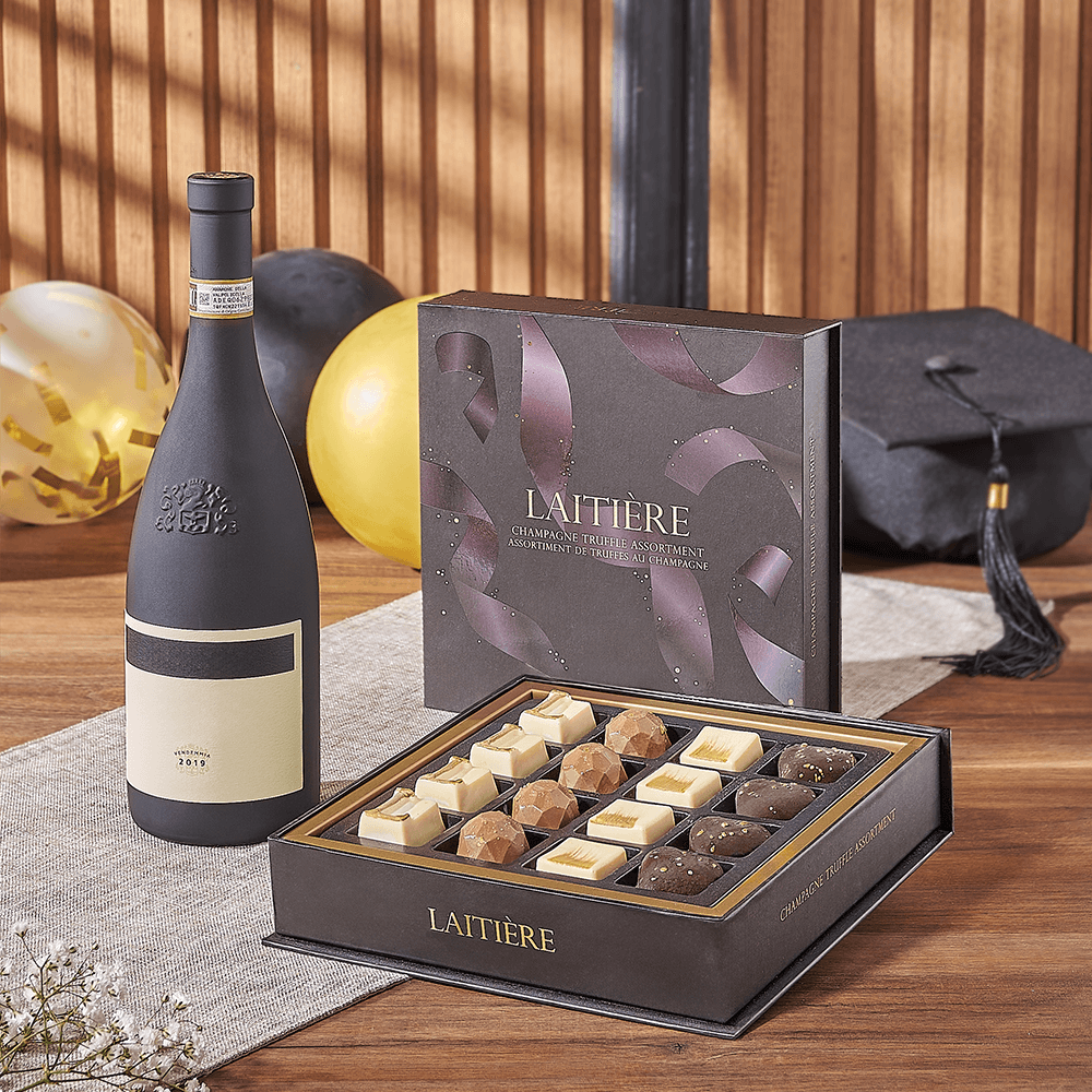 Graduation Wine & Truffle Gift, graduation gift, graduation, wine gift, wine, chocolate gift, chocolate, Hamilton delivery