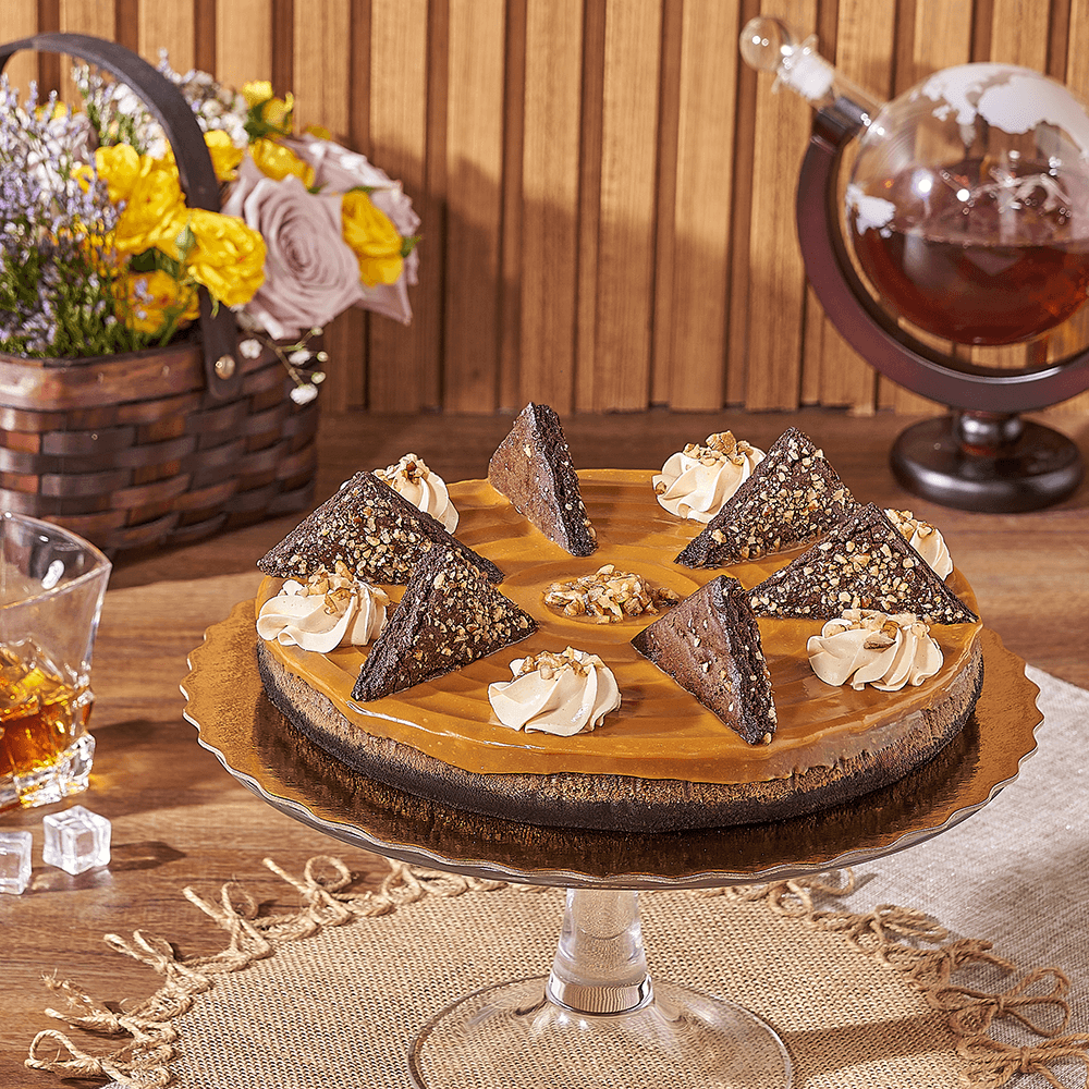 Caramel Pecan Cheesecake – how the gift is presented