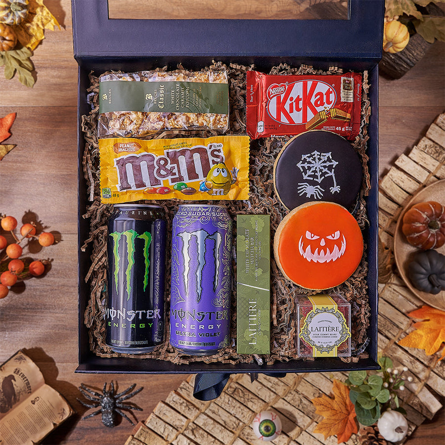 Halloween Monster Candy Box, halloween gift, halloween, candy gift, candy, energy drink gift, energy drink, Hamilton delivery