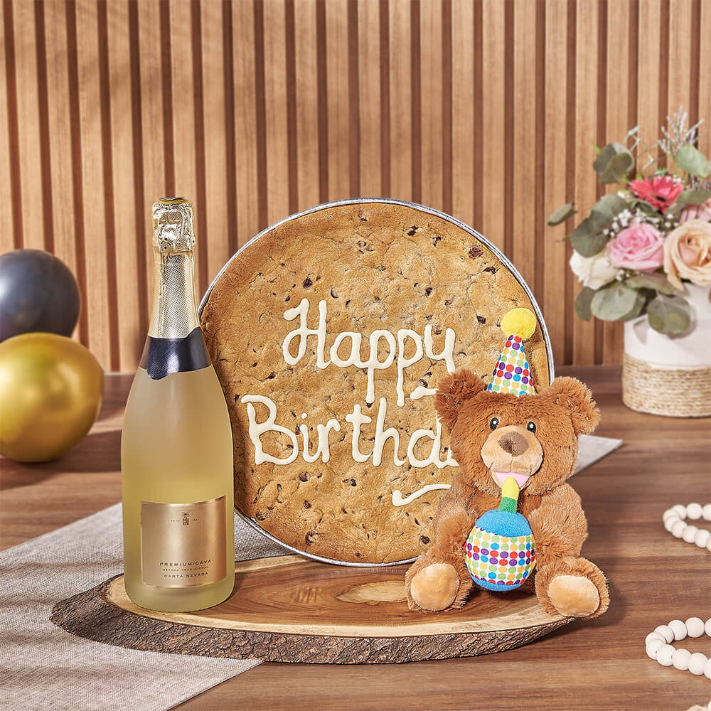 Happy Birthday Cookie &amp; Champagne Gift Set, champagne gift, champagne, sparkling wine gift, sparkling wine, birthday gift, birthday, Hamilton delivery