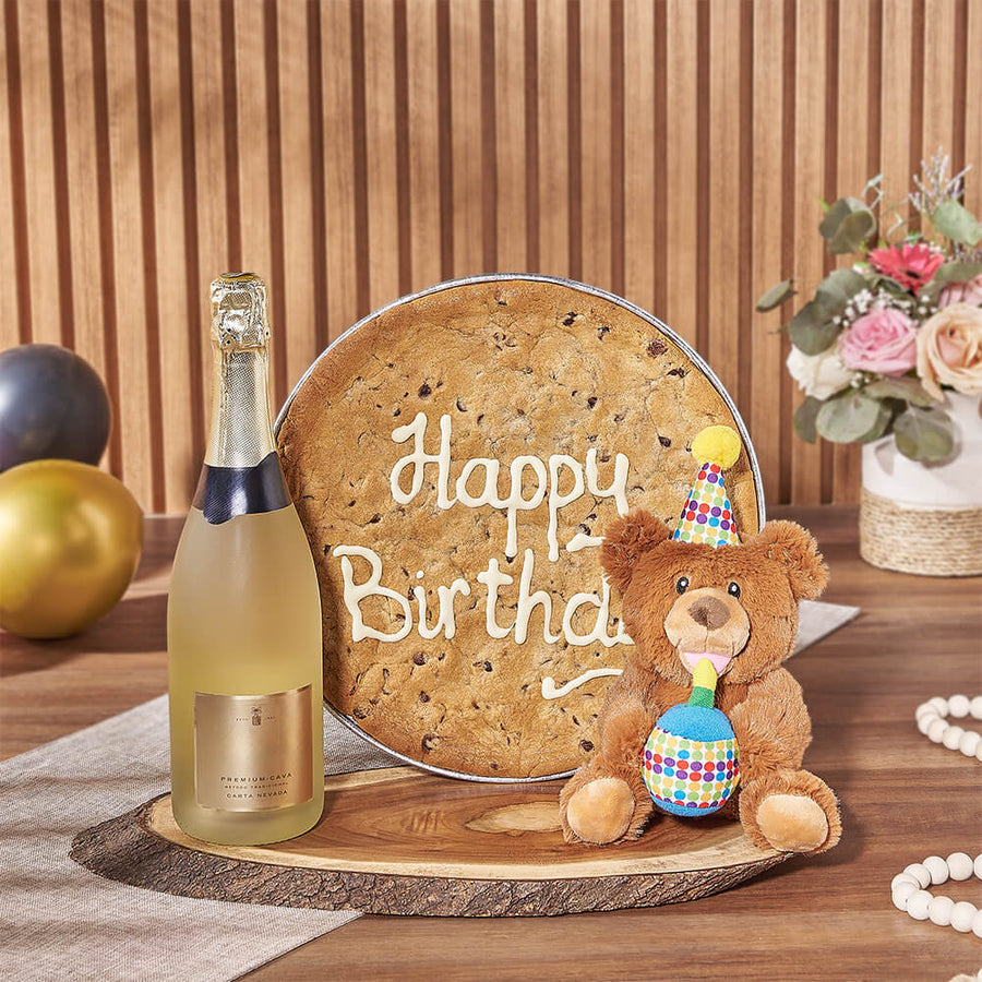 Happy Birthday Cookie & Champagne Gift Set, champagne gift, champagne, sparkling wine gift, sparkling wine, birthday gift, birthday, Hamilton delivery