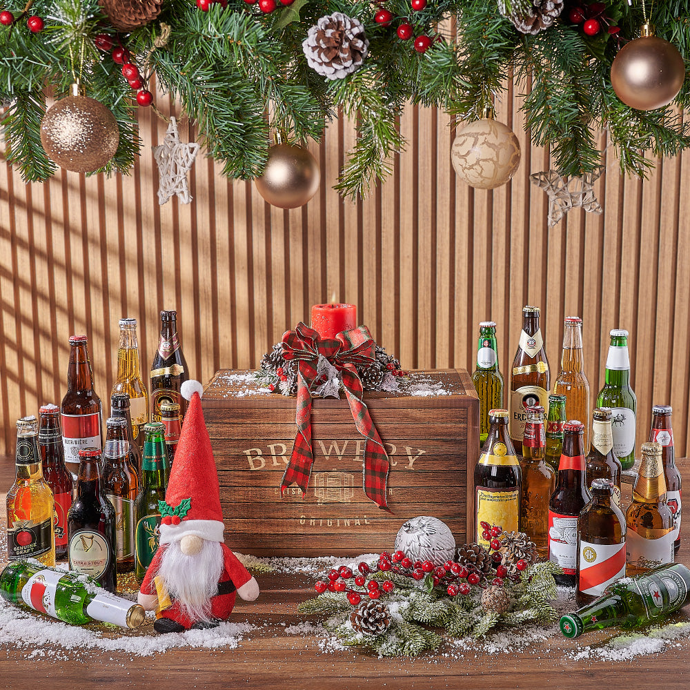 24-Bottle Holiday Beer Gift Basket – how the gift is presented