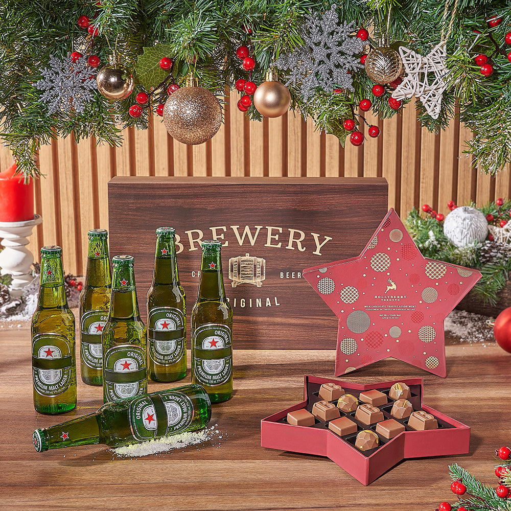 Holiday Beer &amp; Chocolates Set, beer gift, beer, chocolate gift, chocolate, christmas gift, christmas, Hamilton delivery