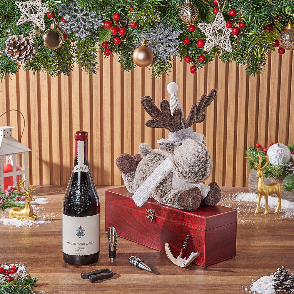 Holiday Reindeer &amp; Cheer Gift Set, wine gift, wine, christmas gift, christmas, Hamilton delivery