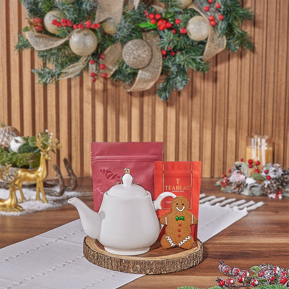 Holiday Tea &amp; Cookies Gift Basket, tea gift, tea, cookie gift, cookie, Christmas gift, christmas, Hamilton delivery