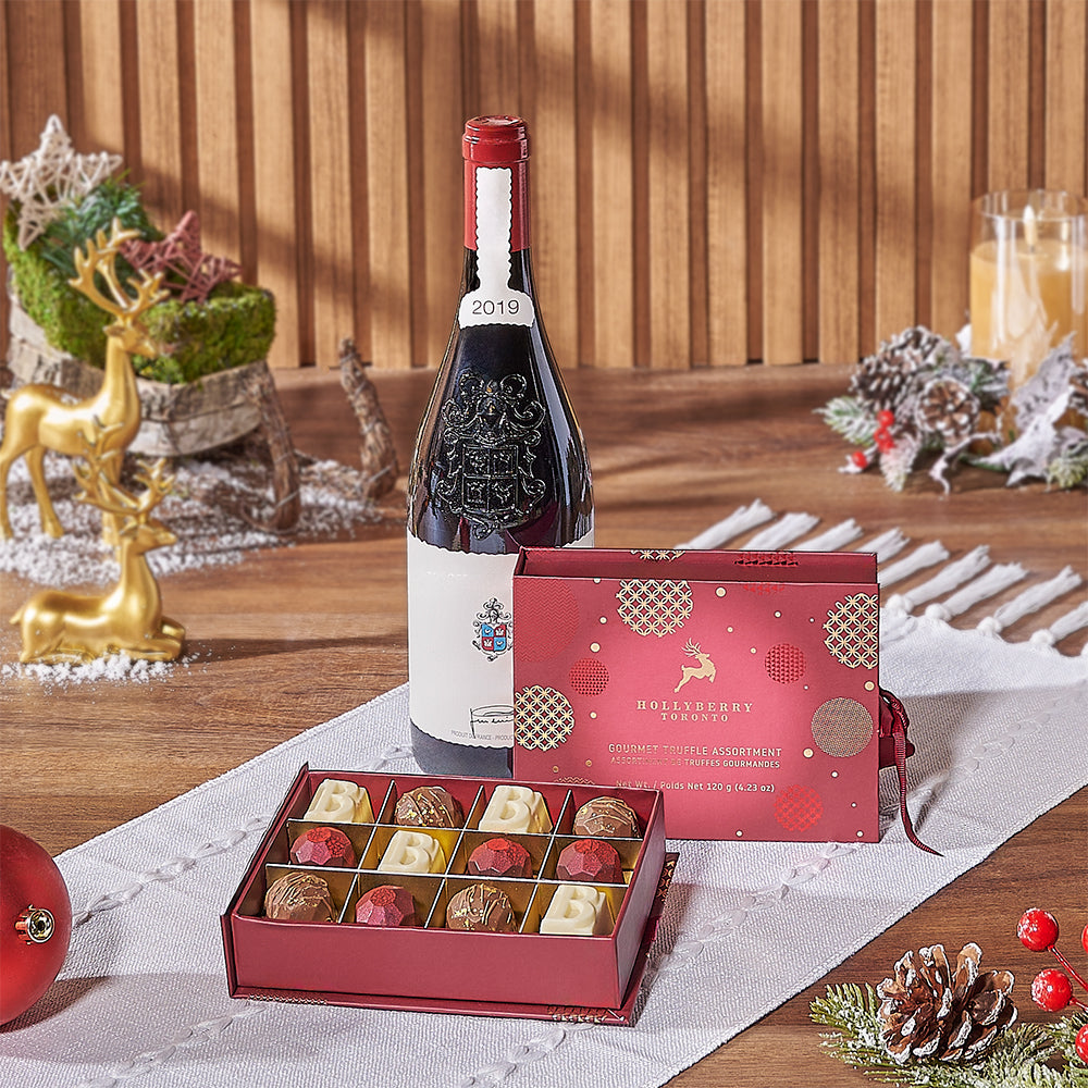 Holiday Wine &amp; Chocolate Gift, wine gift, wine, christmas gift, christmas, chocolate gift, chocolate, Hamilton delivery