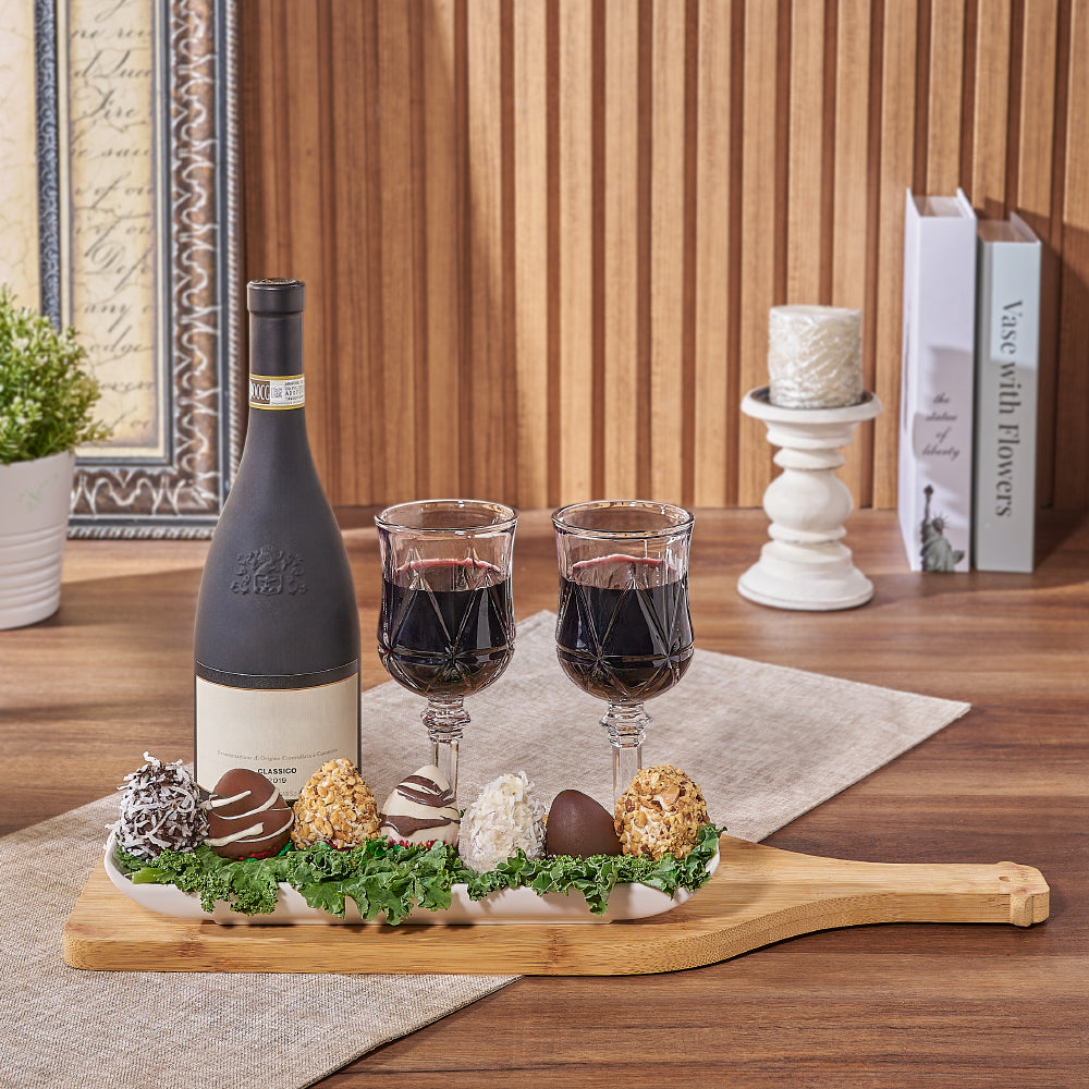 Indulgent Chocolate Strawberries &amp; Wine, wine gift, wine, chocolate covered strawberry gift, chocolate covered strawberry, Hamilton delivery