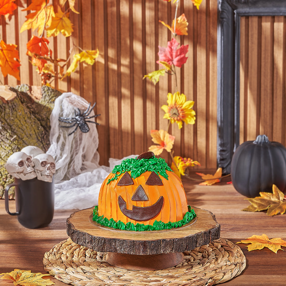 Jack-O-Lantern Cake, halloween gift, halloween, cake gift, cake, pumpkin cake gift, pumpkin cake, Hamilton delivery