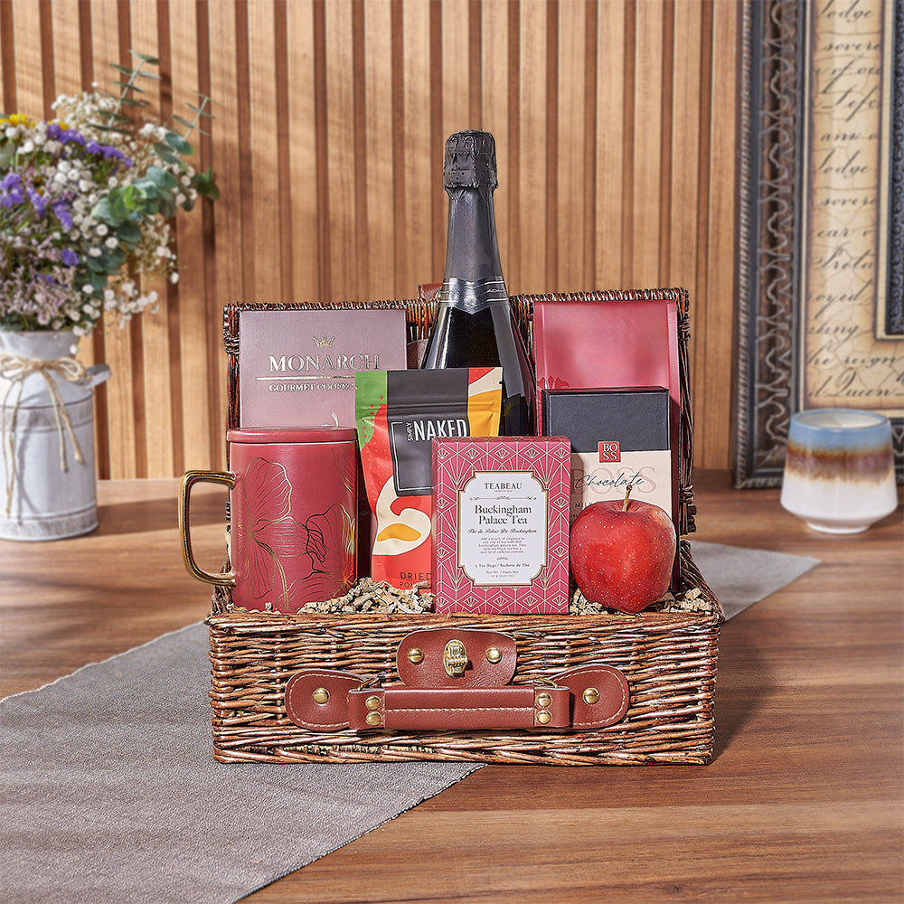 Kosher Champagne &amp; Treats Basket from Hamilton Baskets - Champagne Gift Set - Hamilton Delivery