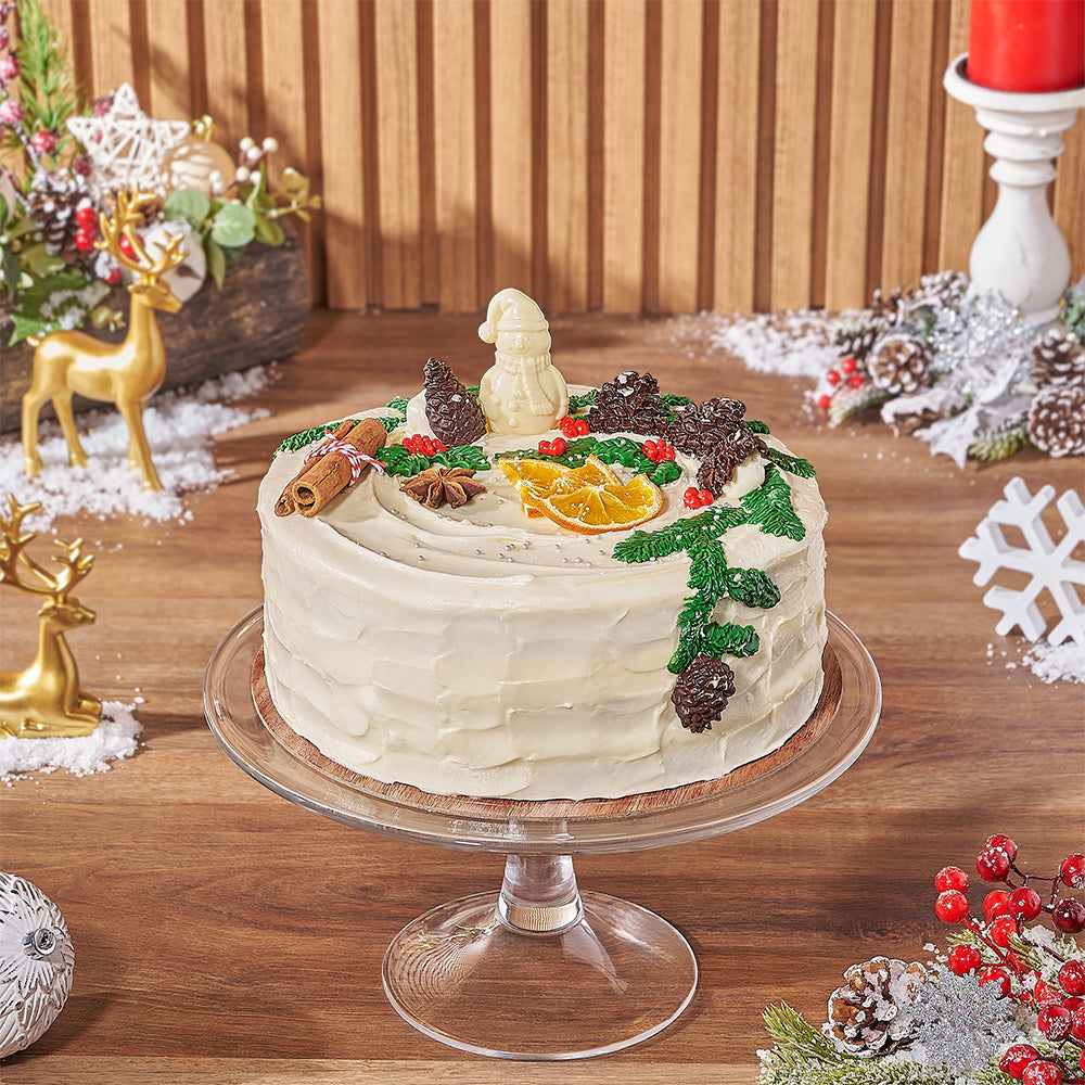 Festive 9-Inch Red Velvet Cake Garnished with Cinnamon – how the gift is presented