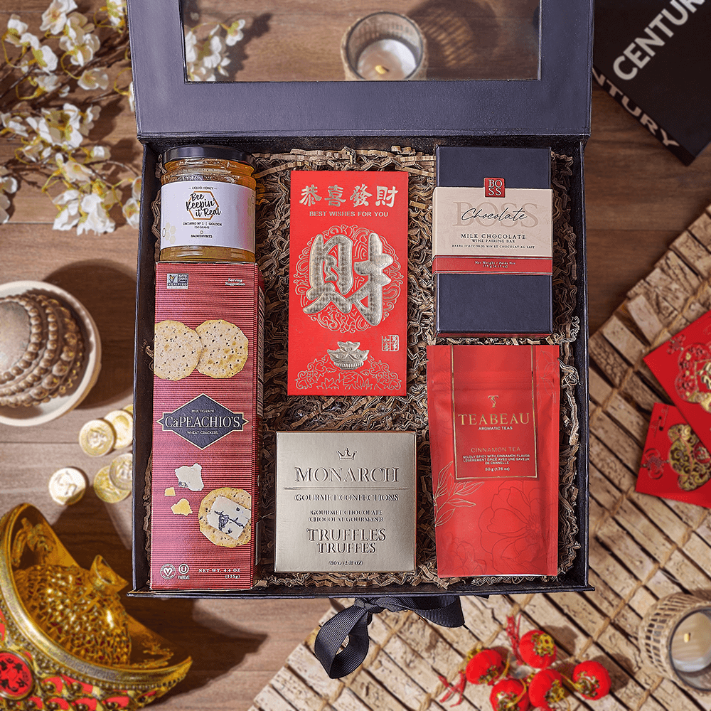 Lucky Tea &amp; Chocolate Gift Box, chinese new year gift, chinese new year, lunar new year gift, lunar new year, Hamilton delivery