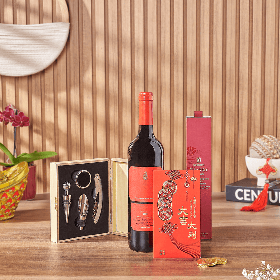 Lucky Wine & Chocolate Gift Set, chinese new year gift, chinese new year, lunar new year gift, lunar new year, Hamilton delivery