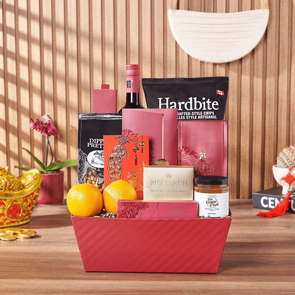Lucky Wine &amp; Snack Gift Set, wine gift, wine, chinese new year gift, chinese new year, lunar new year gift, lunar new year, Hamilton delivery