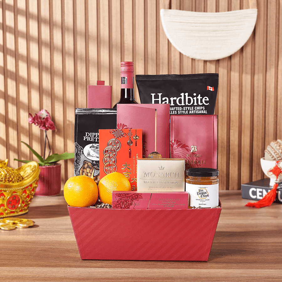 Lucky Wine & Snack Gift Set, wine gift, wine, chinese new year gift, chinese new year, lunar new year gift, lunar new year, Hamilton delivery