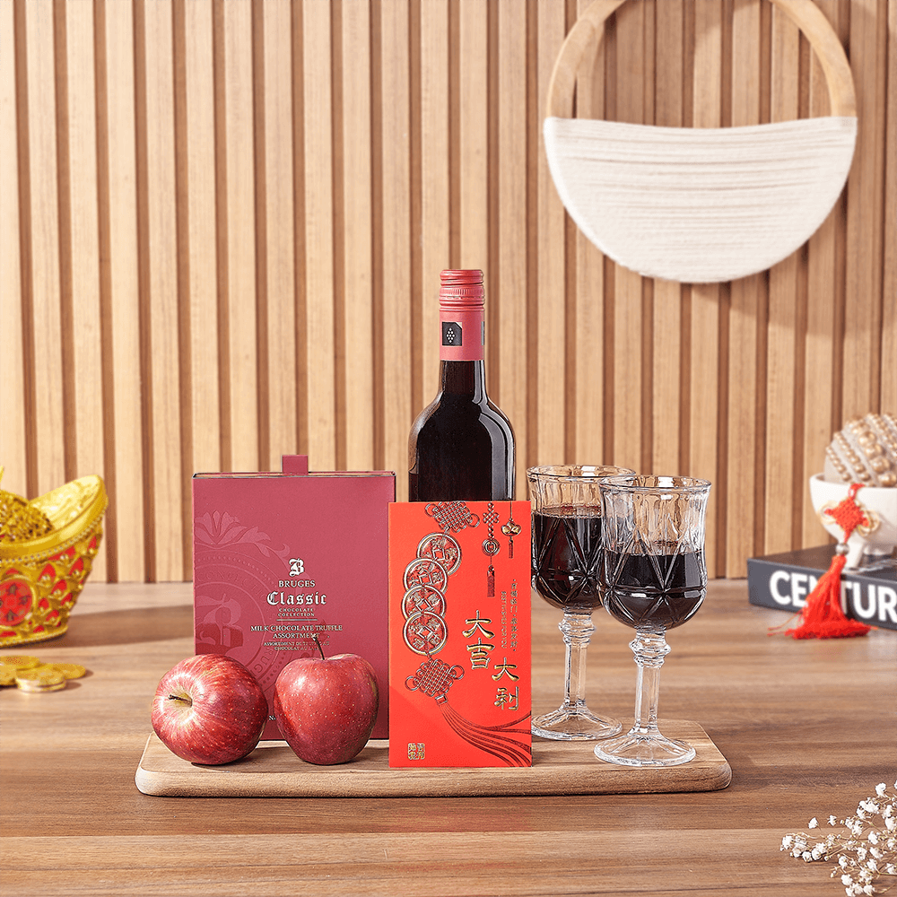 Lunar New Year Wine &amp; Chocolate Gift, wine gift, wine, chinese new year gift, chinese new year, lunar new year gift, lunar new year, Hamilton delivery