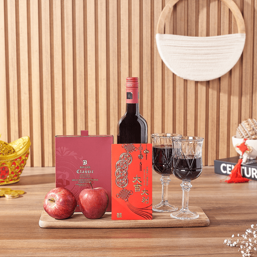 Lunar New Year Wine & Chocolate Gift, wine gift, wine, chinese new year gift, chinese new year, lunar new year gift, lunar new year, Hamilton delivery
