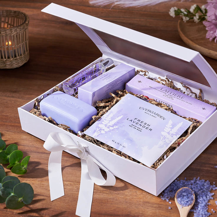 Luxe Lavender Spa Gift Set, bath & body gift, bath & body, spa git, spa, mother's day gift, mothers day, Hamilton delivery