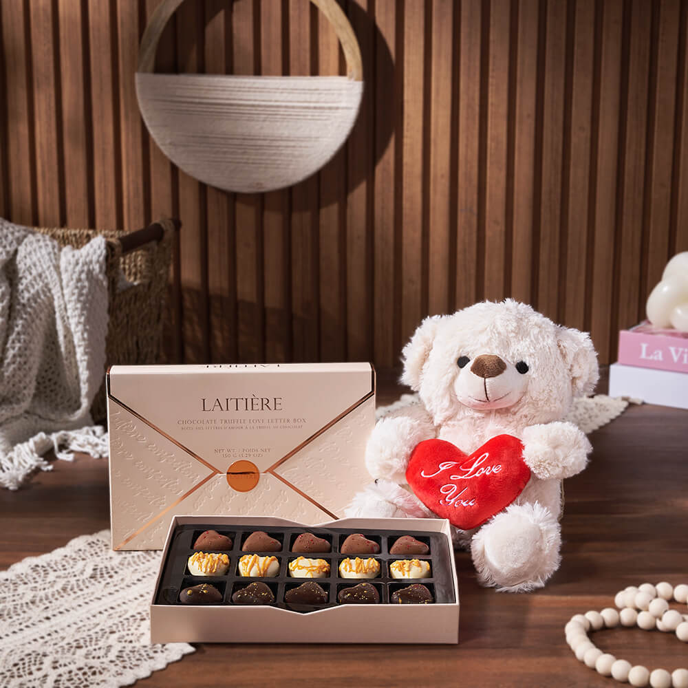 Luxury Truffle &amp; Bear Gift Set, chocolate gift, chocolate, bear gift, bear, Hamilton delivery