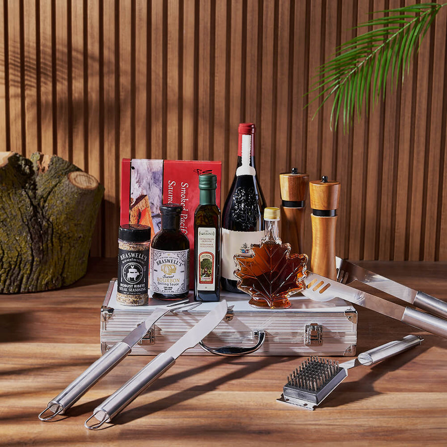 Mediterranean Grilling Gift Set with Wine, wine gift, wine, grilling gift, grilling, Hamilton delivery